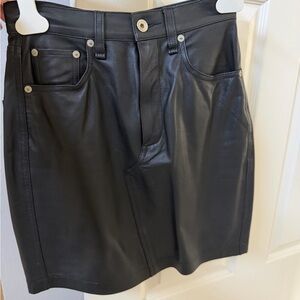 Rag & Bone Black Leather Skirt